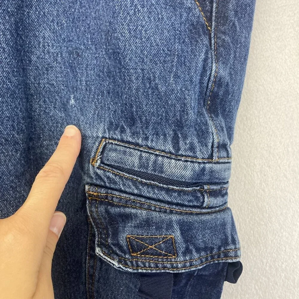 Vintage Scandia Woods Cropped Cargo Jeans Mens 43x24 Blue Workwear Utility Pants